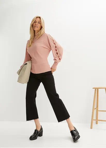 bonprix modischer Pullover mit Spitze - rosa - Damen zollfrei