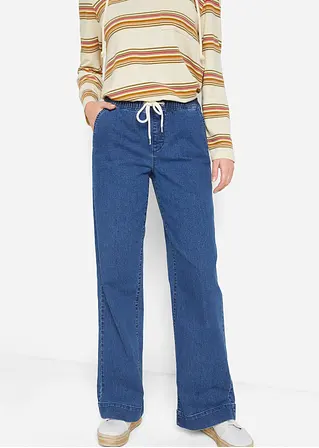 bonprix Weite Schlupfjeans mit Stretch und einem Bindegürtel Online
