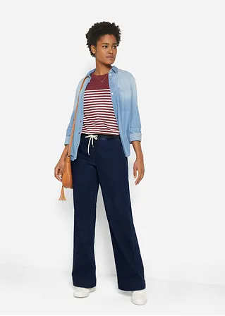 bonprix Weite Schlupfjeans mit Stretch und einem Bindegürtel Outlet