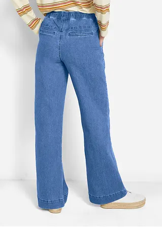 bonprix Weite Schlupfjeans mit Stretch und einem Bindegürtel Auslauf
