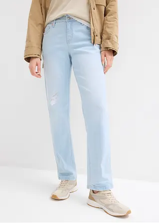 bonprix Straight Jeans im Used Look - blau regular - Damen Günstiger Verkauf