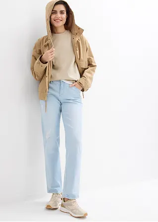 bonprix Straight Jeans im Used Look - blau regular - Damen Günstiger Verkauf