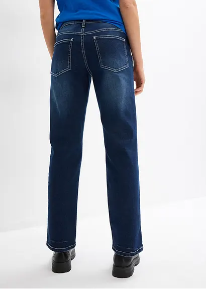 bonprix Straight Jeans im Used Look - blau regular - Damen Fabrikverkauf