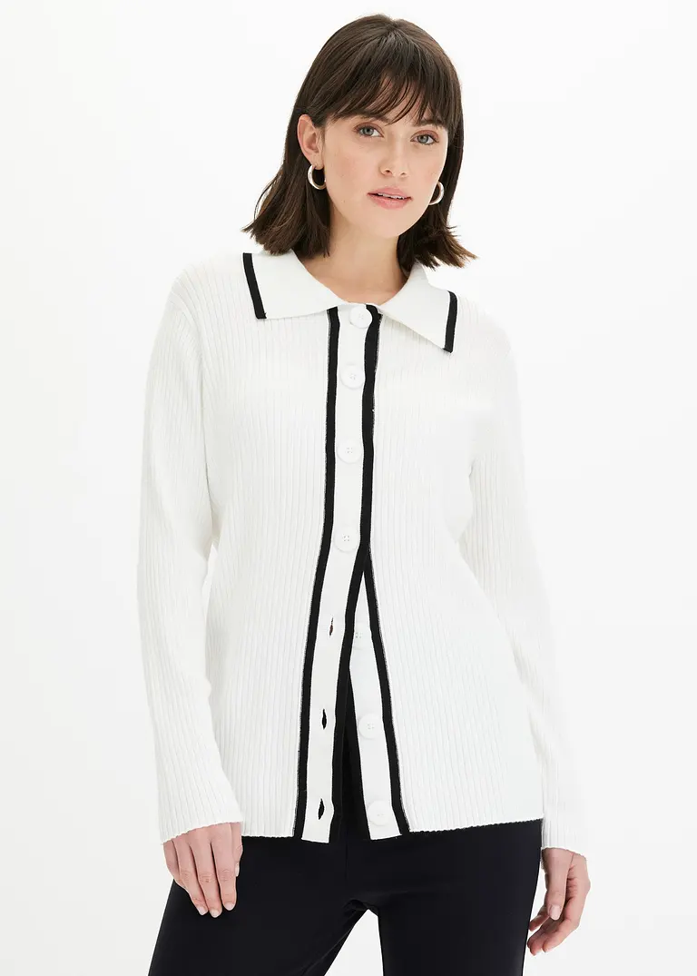 bonprix klassisch schöner Smart Cardigan - weiß - Damen Versandkostenfrei