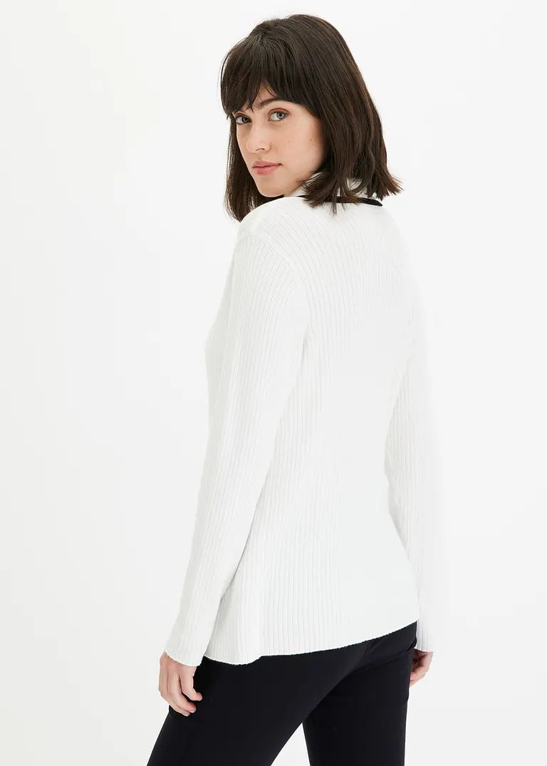 bonprix klassisch schöner Smart Cardigan - weiß - Damen Versandkostenfrei