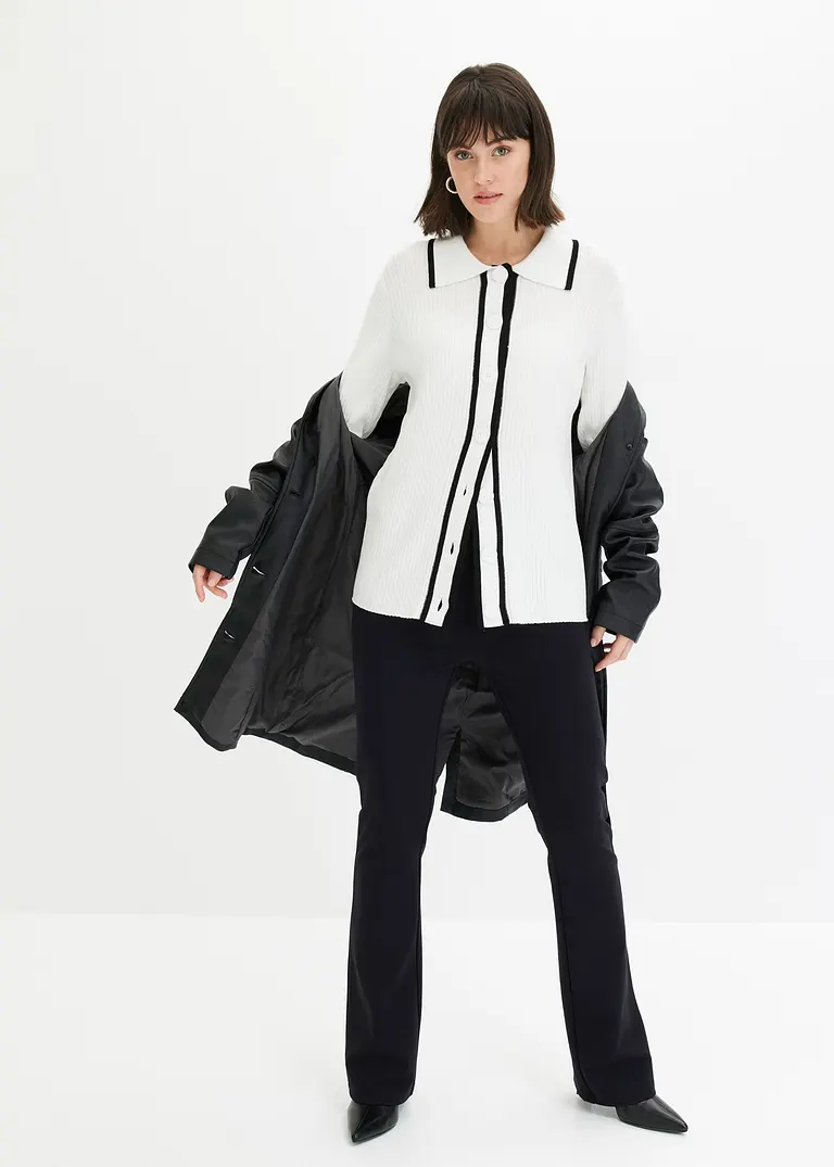 bonprix klassisch schöner Smart Cardigan - weiß - Damen Versandkostenfrei