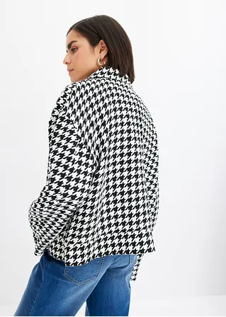 bonprix modische Jacke im Blouson-Stil mit Hahnentritt-Muster - schwarz Flash Sale
