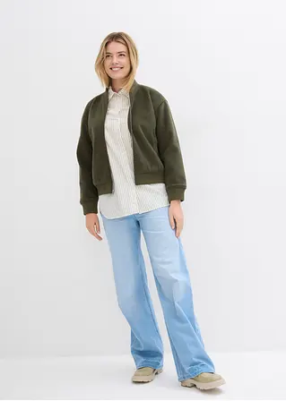 bonprix Oversized Bluse aus einem Bio-Baumwollstoff mit Webstruktur Begrenztes Angebot