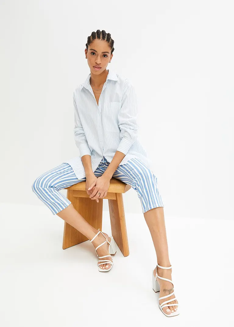 bonprix Oversized Bluse aus einem Bio-Baumwollstoff mit Webstruktur Exklusivangebot