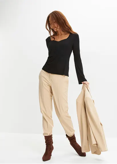 bonprix Elegante Hose mit Bügelfalte - beige - Damen Cyber Monday