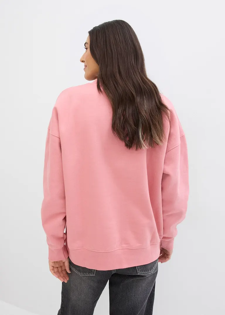 bonprix Langes Sweatshirt mit schöner Stickerei - rosa - Damen Osterangebot