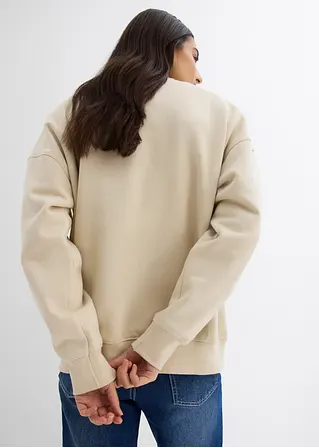 bonprix Langes Sweatshirt mit schöner Stickerei - beige - Damen Muttertagsangebot