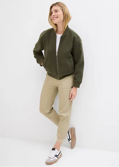 bonprix Twillhose mit Bequembund und aufgesetzten Taschen hinten - grün Blitzangebot
