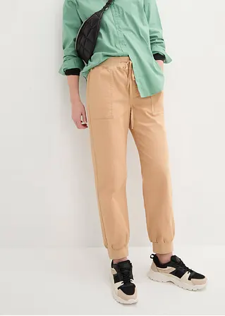 bonprix Twillhose mit Bequembund und aufgesetzten Taschen hinten - beige Große Rabatte