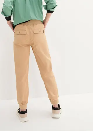 bonprix Twillhose mit Bequembund und aufgesetzten Taschen hinten - beige Große Rabatte