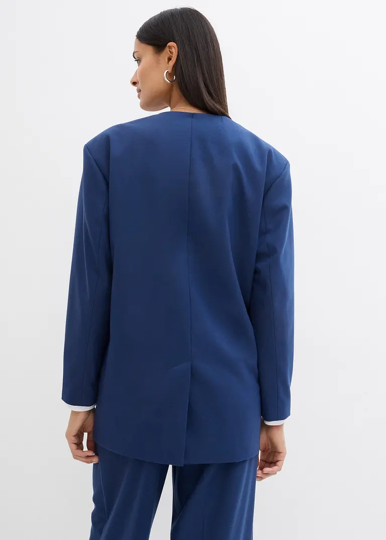 bonprix Oversize Blazer mit Taschen und Verschlussvarianten - blau Kauf eins, bekomm eins gratis