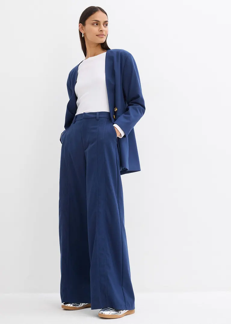 bonprix Oversize Blazer mit Taschen und Verschlussvarianten - blau Kauf eins, bekomm eins gratis