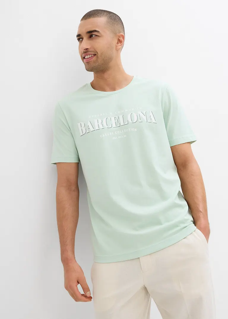 bonprix modernes T-Shirt mit Druck-Motiv vorne im Doppelpack Zeitbegrenzte Promotion