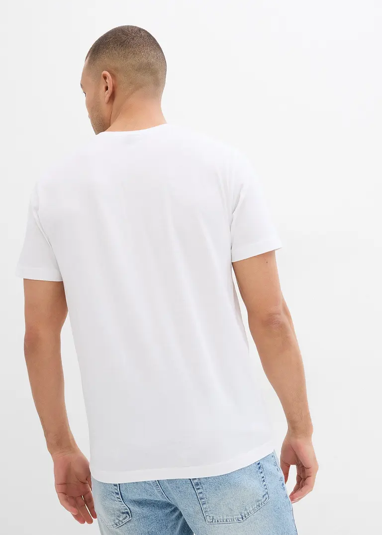 bonprix modernes T-Shirt mit V-Ausschnitt im günstigen Doppelpack - weiß Bis zu 60% Rabatt