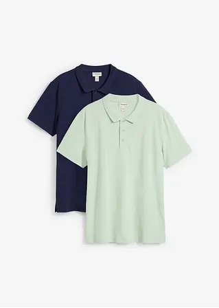 bonprix modernes Poloshirt in Piqué-Qualität im Doppelpack