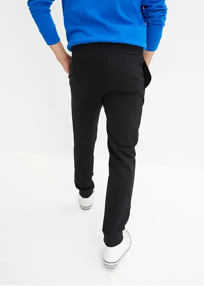 bonprix Lässige Sweathose mit modischem Print - schwarz Black Friday Preise