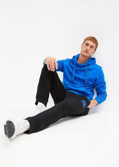 bonprix Lässige Sweathose mit modischem Print - schwarz Black Friday Preise