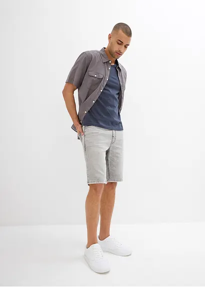 bonprix Kernige Bermuda aus bequemen Sweat-Denim - grau zollfrei