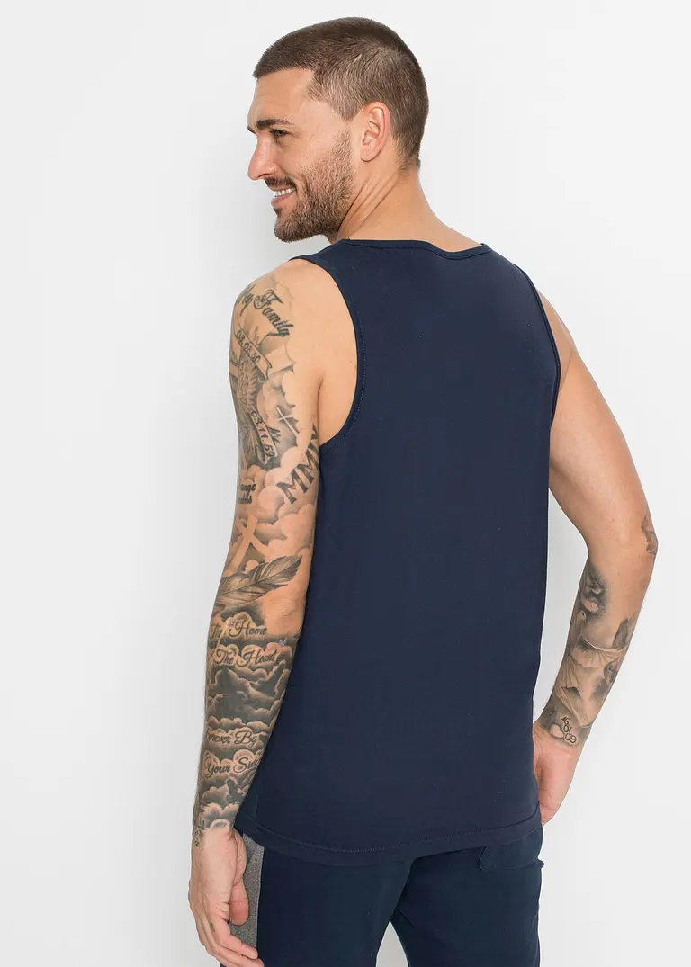 bonprix Basic Tanktops mit Rundhalsausschnitt lässt sich auch als Unterhemd tragen maschinenwaschbar Auslauf