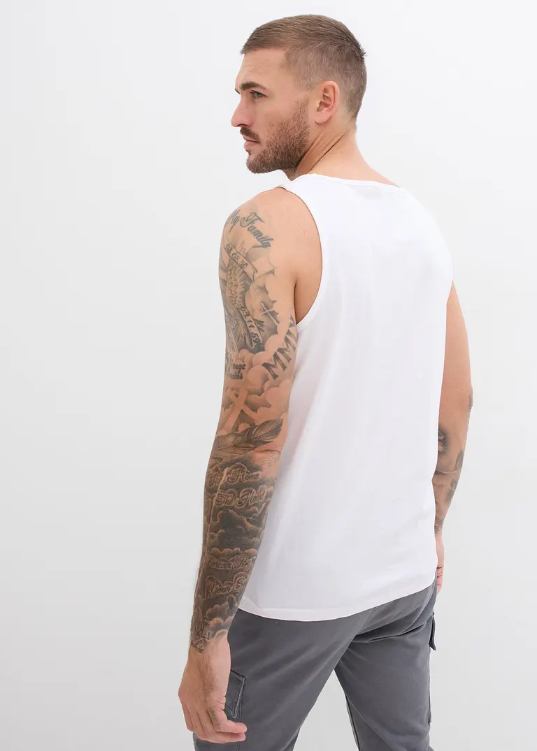 bonprix Basic Tanktops mit Rundhalsausschnitt lässt sich auch als Unterhemd tragen maschinenwaschbar Verkauf