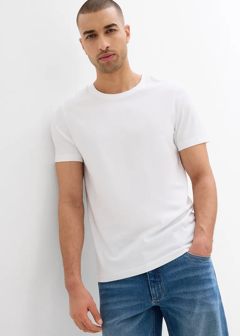 bonprix modernes T-Shirt im günstigen Doppelpack - weiß Angebote