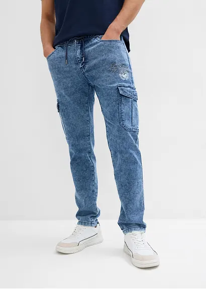 bonprix Modern geschnittene Sweat-Schlupfjeans mit Cargotaschen Günstiger Verkauf