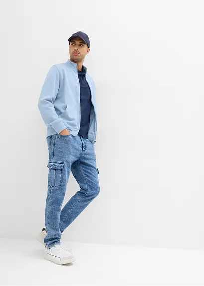 bonprix Modern geschnittene Sweat-Schlupfjeans mit Cargotaschen Günstiger Verkauf