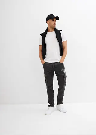 bonprix Modern geschnittene Sweat-Schlupfjeans mit Cargotaschen Fabrikverkauf