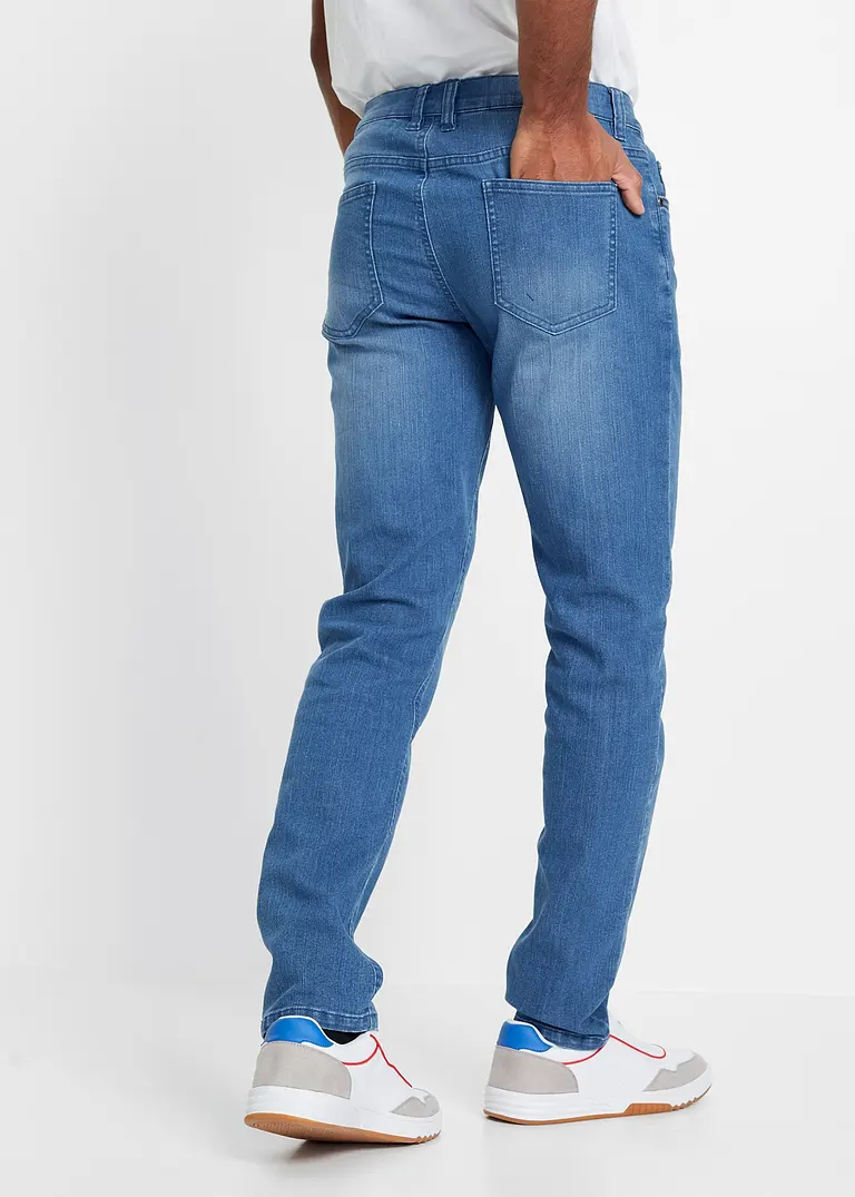 bonprix Modische Slim Fit Stretch-Jeans mit leichter Waschung - blau Blitzverkäufe
