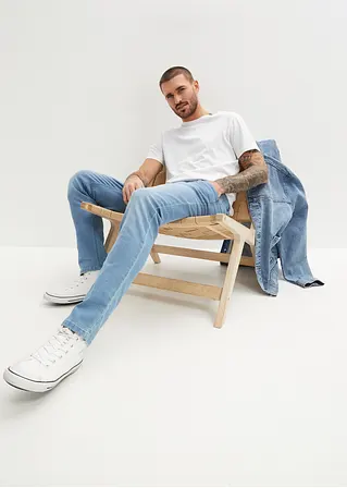 bonprix Modische Slim Fit Stretch-Jeans mit leichter Waschung - blau Kostenloser Versand