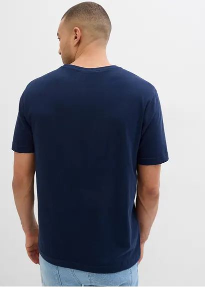 bonprix Kerniges T-Shirt aus reiner Baumwolle - blau - Herren Versandkostenfrei