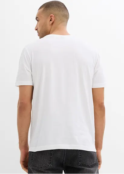 bonprix Kerniges T-Shirt aus reiner Baumwolle - weiß - Herren Großer Ausverkauf