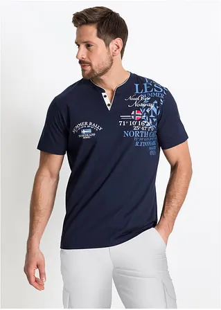 bonprix Bedrucktes T-Shirt mit Verzierungen - blau - Herren Weihnachtsangebot