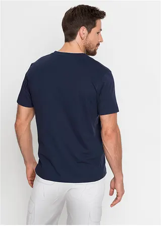 bonprix Bedrucktes T-Shirt mit Verzierungen - blau - Herren Weihnachtsangebot