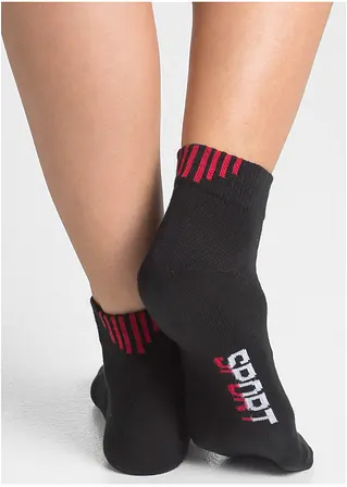 bonprix Komfortable Sportsocken mit Schriftzug - schwarz/ farbig - Damen Top Angebot