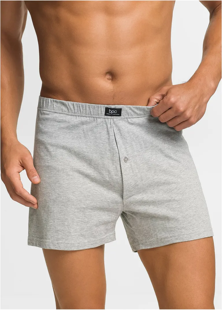 bonprix Lockere Jersey Boxershorts mit hohem Tragekomfort - grau meliert Kauf eins, bekomm eins gratis
