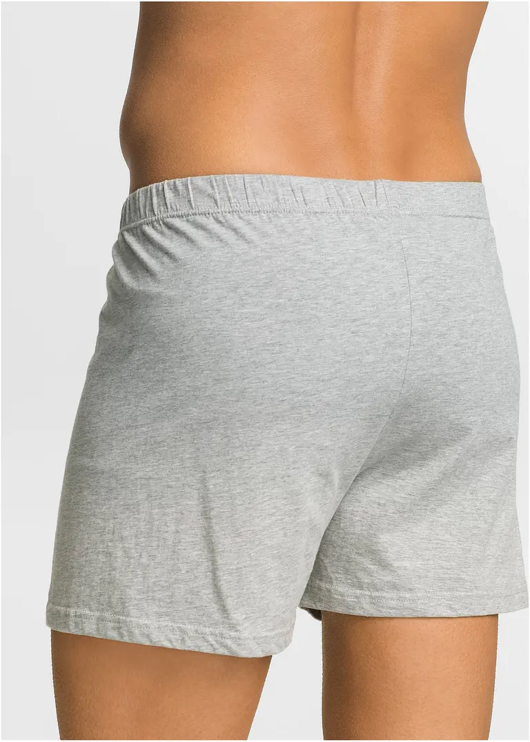 bonprix Lockere Jersey Boxershorts mit hohem Tragekomfort - grau meliert Kauf eins, bekomm eins gratis