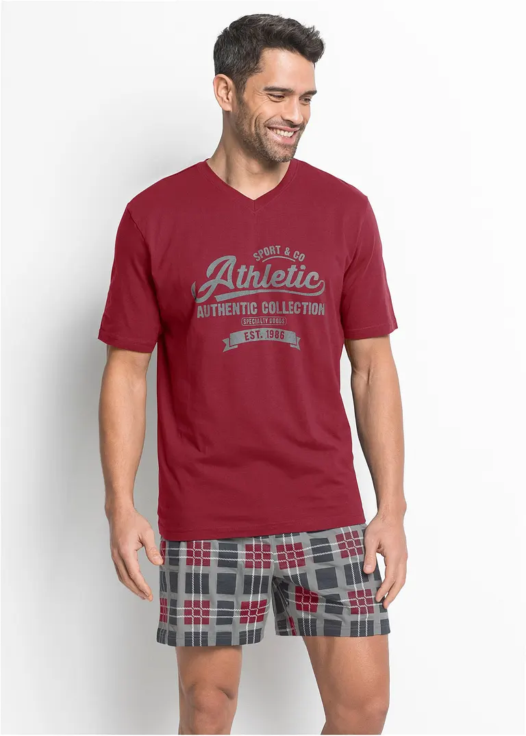 bonprix Lässig bedruckter Pyjama mit T-Shirt und Shorts Bis zu 50% Rabatt