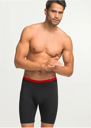 bonprix Bequeme Boxershorts in figurnaher Passform mit langem Bein und einem gestreiftem elastischen Bund Speichern exportieren