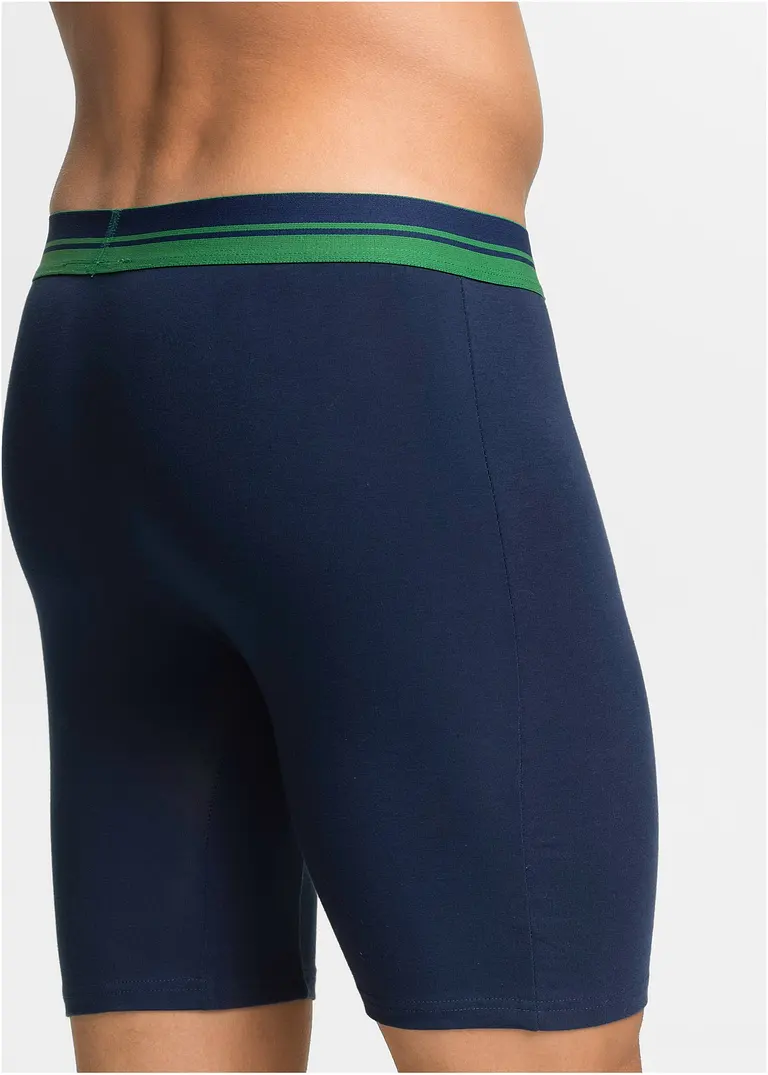 bonprix Bequeme Boxershorts in figurnaher Passform mit langem Bein und einem gestreiftem elastischen Bund Im Verkauf