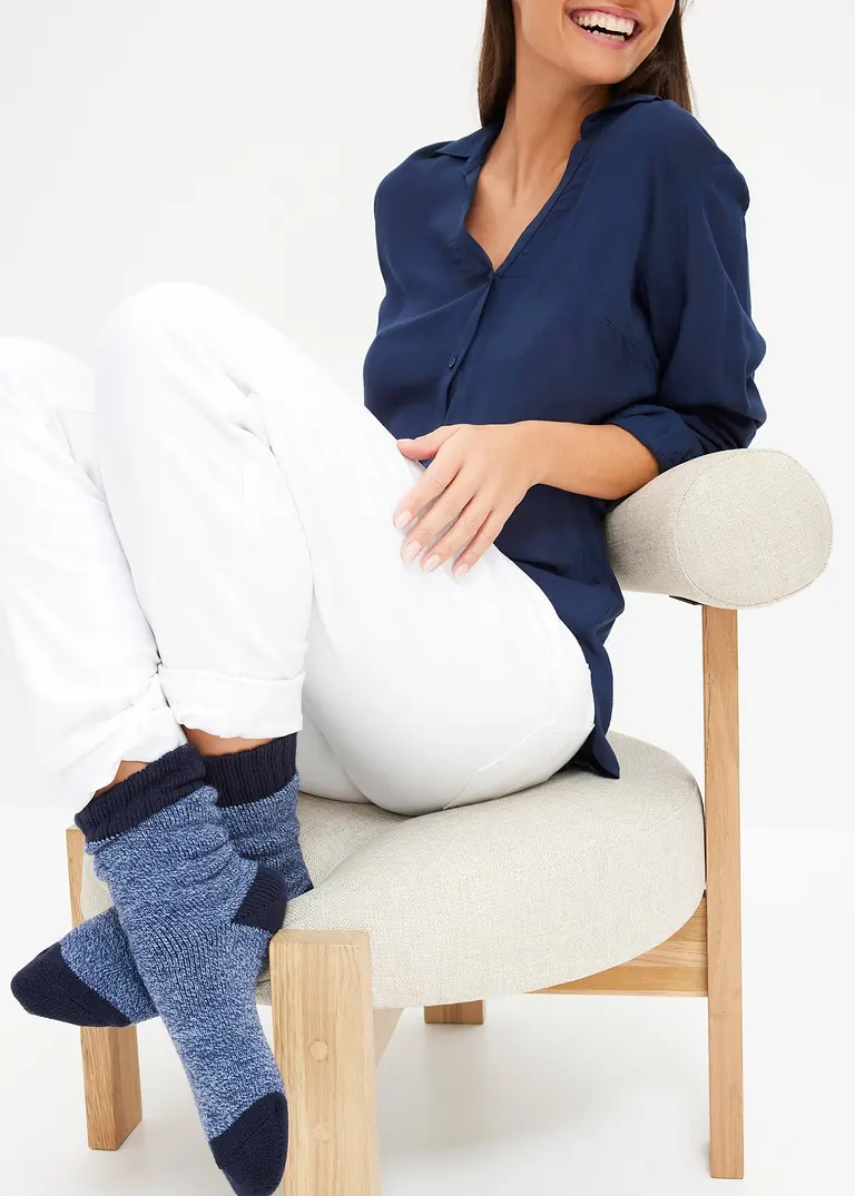 bonprix Schlichte Thermo Socken mit weichem Innenfrotee - Damen zollfrei