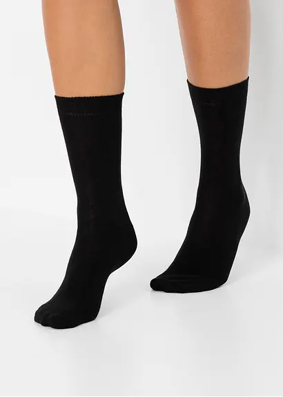 bonprix Multipack Socken mit elastischem Rippbündchen - schwarz Angebote
