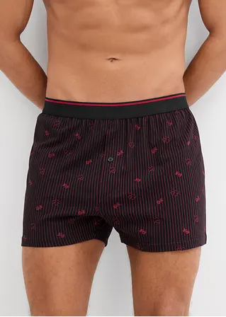 bonprix Lockere Jersey Boxershorts im 3er Pack - schwarz/rot Hotsell