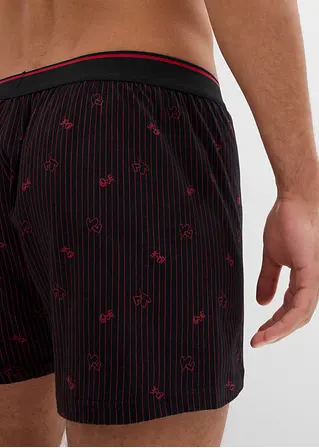 bonprix Lockere Jersey Boxershorts im 3er Pack - schwarz/rot Hotsell