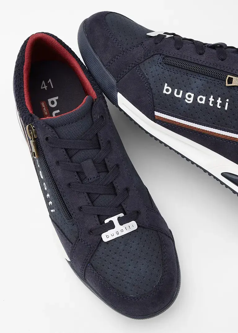 bonprix Lässiger Bugatti Sneaker mit Reißverschluss - blau Fabrik Onlineshop